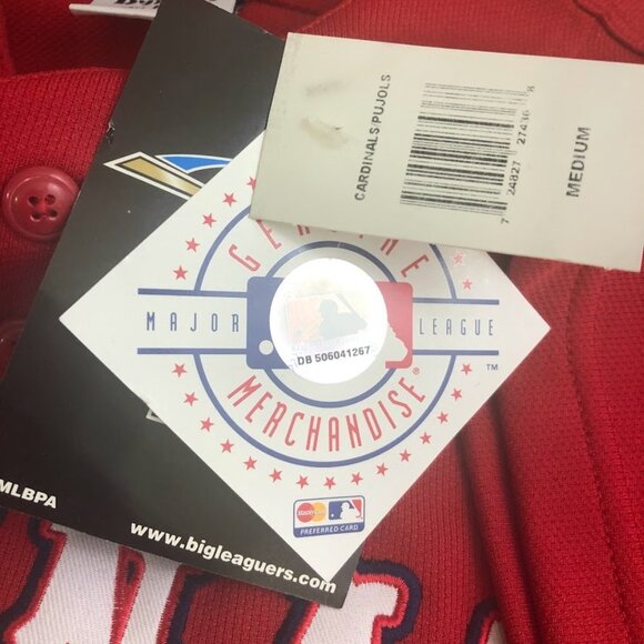 MLB St. Louis Cardinals Baseball Pujols Red Jersey NWT Size M Dynasty Series NWT - Picture 7 of 12
